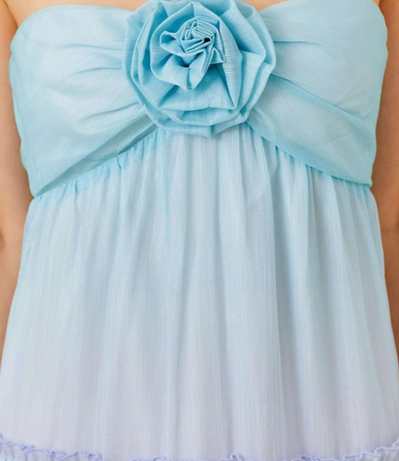 3D Flower Ruffle Trim Ombre Print Maxi Dress - MULTI OMBRE