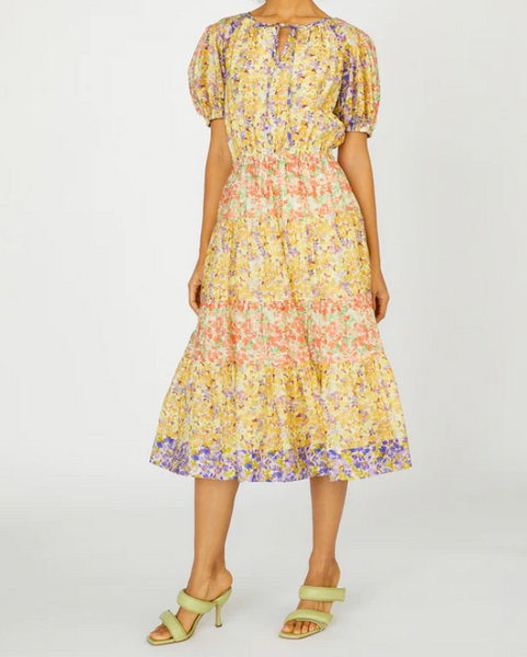 Floral Colorblock Midi Dress Floral Colorblock Midi Dress