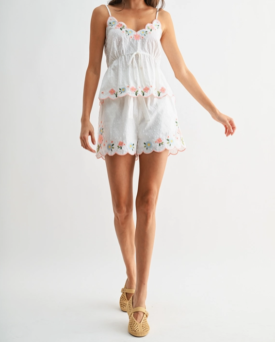 floral dress with shorts Ruffles Smiled Print Mini - Pink and White, Large | Hazel and Olive Leo A1347 Short Floral A Anna-Kaci Women's 2-Piece Long Sleeve