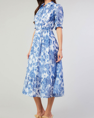 SHORT-SLEEVE MIDI DRESS