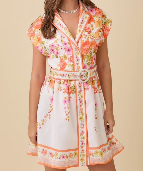 orange dress with white collar Orange and White Gingham Collar Dress ShopCottonBelles