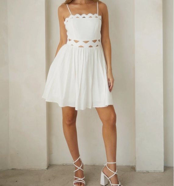 ★ ★ Women's Scalloped Mini Dress 47B319G UB1 47 Scalloped Petal Mini Dress – Cynthia Rowley
