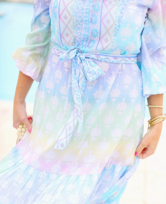 pastel rainbow maxi dress Clarisse 811128 - Long Sheath Dress