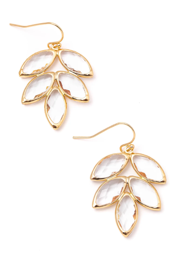 Jewel Leaf Drop Earrings